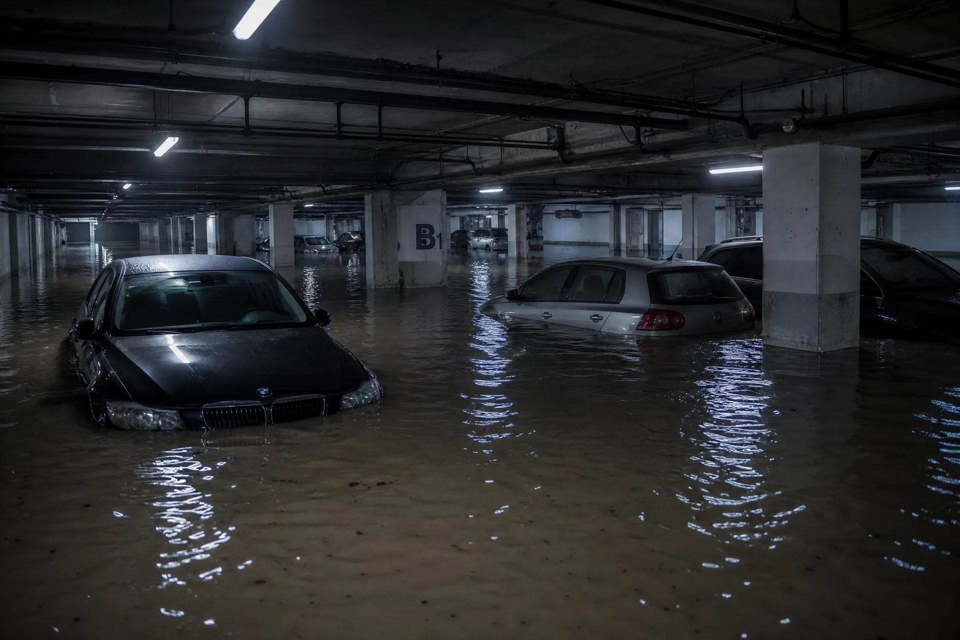駐車場浸水